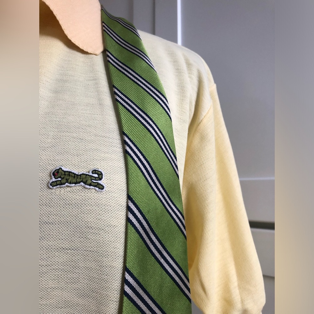 J. Crew Green Striped Silk Imported Tie - Picture 8 of 15